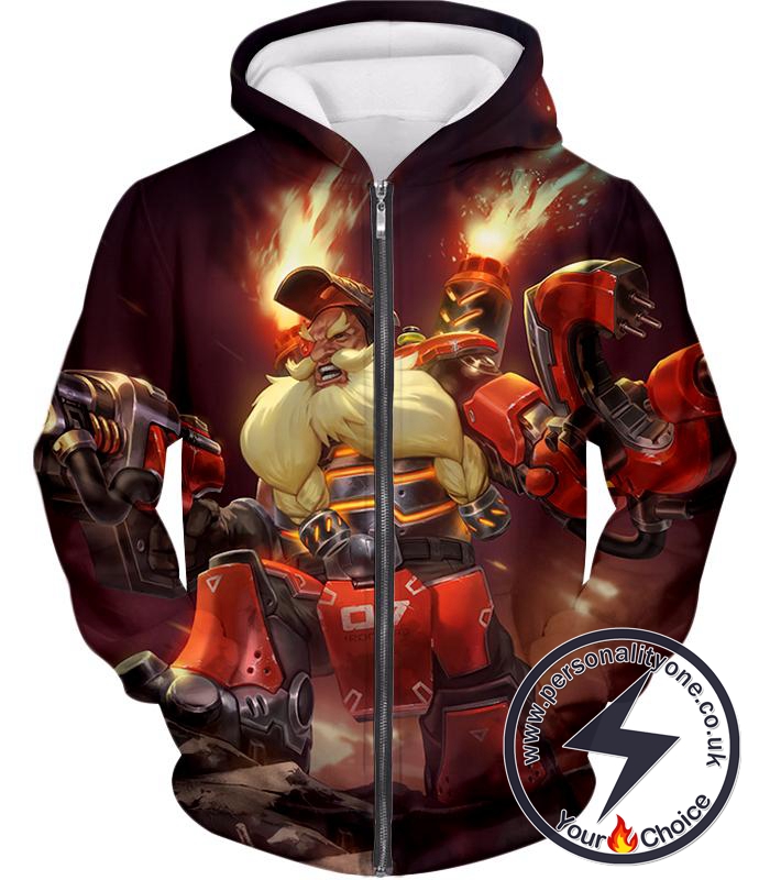 Overwatch Defense Hero Torbjorn Zip Up Hoodie